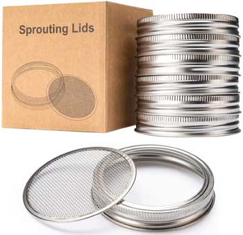 Stainless Steel Mesh Sprouting Lids for Wide Mouth Mason Jars